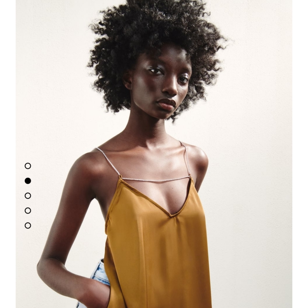 Zara assymetrical diamond top